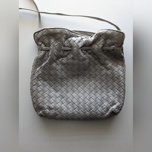 Bottega Veneta Grey Woven Leather Crossbody Bag